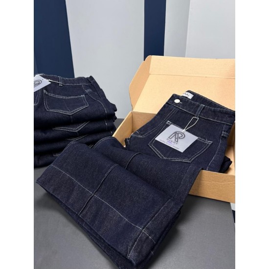 شلوار فلر بگ جین دو جیب جلو دوخت