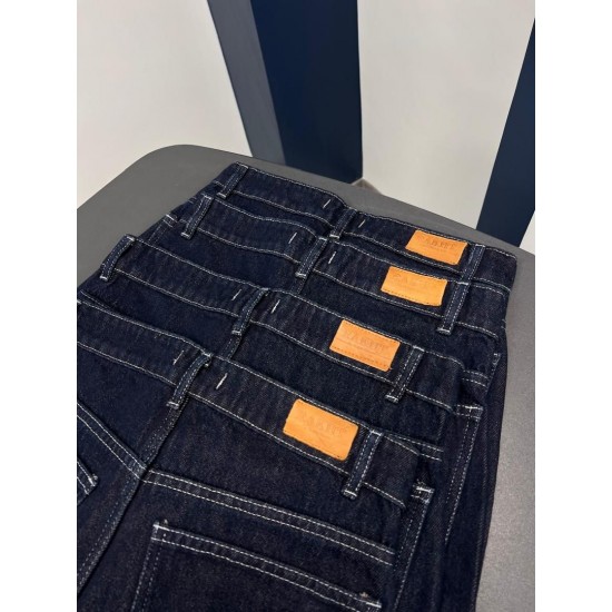 شلوار فلر بگ جین دو جیب جلو دوخت