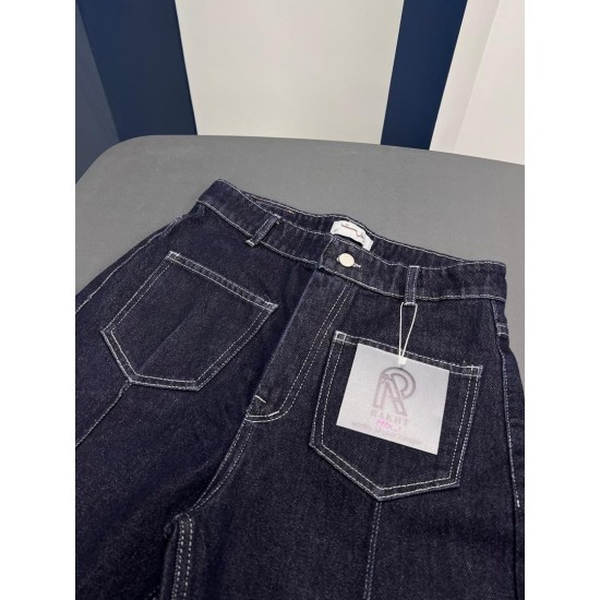 شلوار فلر بگ جین دو جیب جلو دوخت