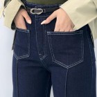 شلوار فلر بگ جین دو جیب جلو دوخت