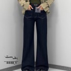 شلوار فلر بگ جین دو جیب جلو دوخت