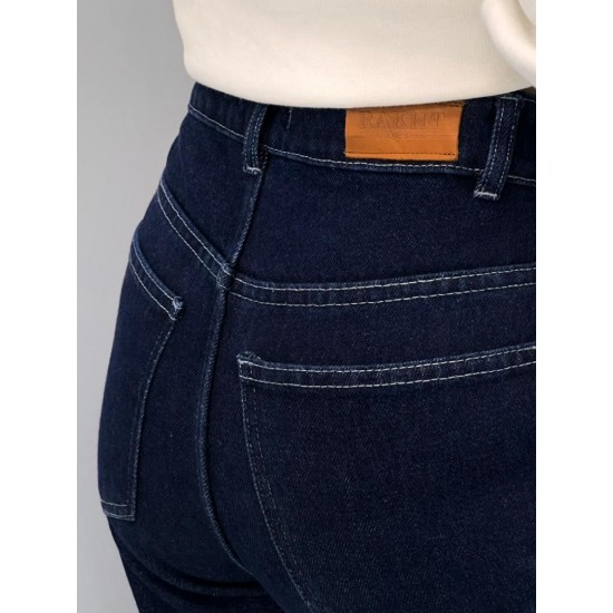 شلوار فلر بگ جین آبی جلو دوخت