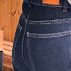 شلوار فلر بگ جین آبی جلو جیب