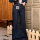 شلوار فلر بگ جین آبی جلو دوخت شلوار فلر بگ جین آبی جلو دوخت