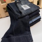 شلوار فلر بگ جین آبی جلو دوخت شلوار فلر بگ جین آبی جلو دوخت