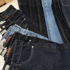 شلوار فلر بگ جین آبی جلو دوخت شلوار فلر بگ جین آبی جلو دوخت