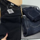 شلوار فلر بگ جین آبی جیب هلالی شلوار فلر بگ جین آبی جیب هلالی