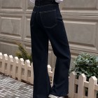 شلوار فلر بگ جین آبی جیب هلالی شلوار فلر بگ جین آبی جیب هلالی