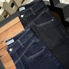 شلوار فلر بگ جین آبی کمر V