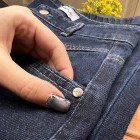 شلوار فلر بگ جین آبی کمر V