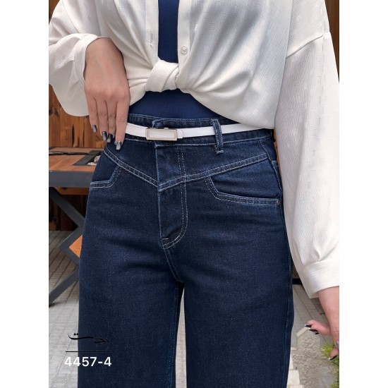 شلوار فلر بگ جین آبی کمر V