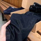 شلوار فلر بگ جین آبی کمر V