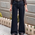 شلوار فلر بگ جین آبی کمر V