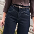 شلوار فلر بگ جین آبی کمر V