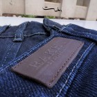 شلوار فلر بگ جین آبی جیب هلالی