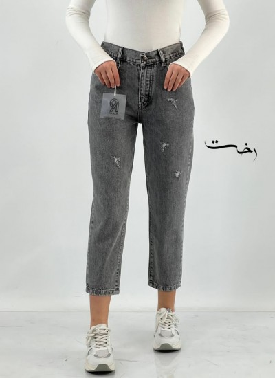 شلوار مام استایل جین آبی و طوسی شلوار مام استایل جین آبی و طوسی