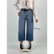 شلوار جین واید پشت کش آبی شلوار جین واید پشت کش آبی