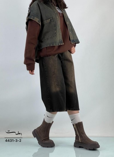 شلوار جورتس جین ذغالی شلوار جورتس جین ذغالی