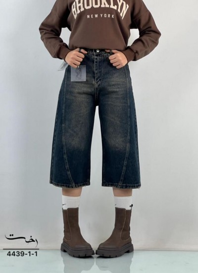 شلوار جورتس جین آبی شلوار جورتس جین آبی