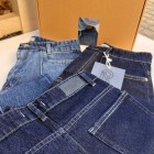 شلوار واید جین آبی جلو دوخت