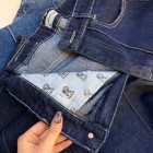 شلوار واید جین آبی جلو دوخت