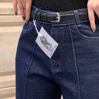 شلوار واید جین آبی جلو دوخت