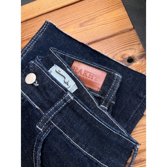 شلوار واید جین آبی دمپا کات