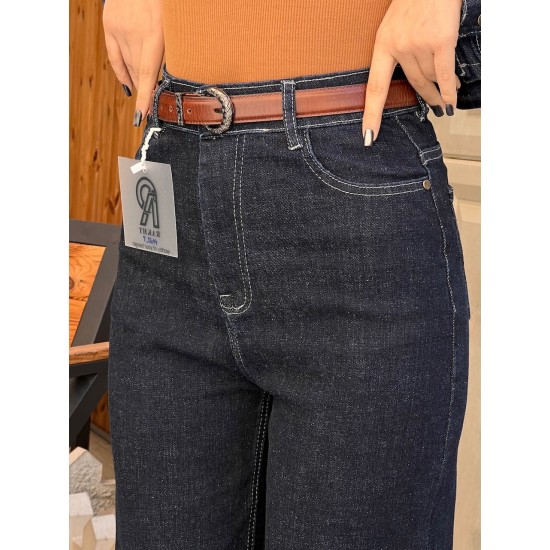 شلوار واید جین آبی دمپا کات