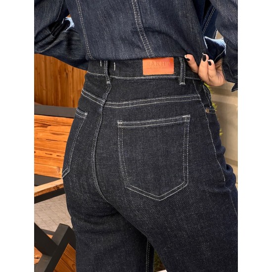 شلوار واید جین آبی دمپا کات