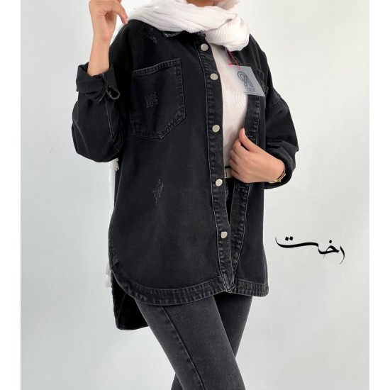 شومیز جین ذغالی شومیز جین ذغالی
