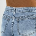 شلوار شافل جین قد کوتاه آبی