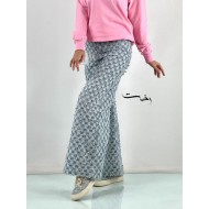 شلوار بگ جین شطرنجی آبی شلوار بگ جین شطرنجی آبی