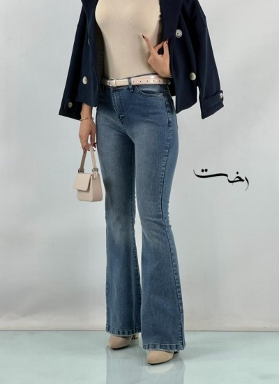 شلوار بوتکات جین آبی سایز بزرگ شلوار بوتکات جین آبی سایز بزرگ