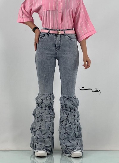 شلوار بوتکات جین تیکه دوزی اسپانیش شلوار بوتکات جین تیکه دوزی اسپانیش