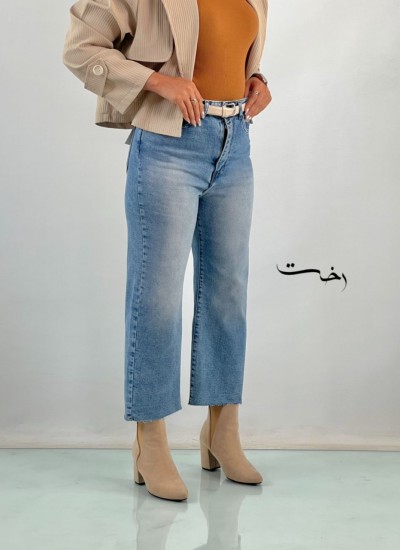 شلوار واید آبی دمپا کات 