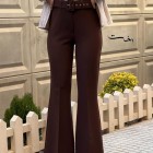 شلوار بوتکات کرپ کمربنددار شلوار بوتکات کرپ کمربنددار