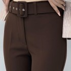 شلوار بوتکات کرپ کمربنددار شلوار بوتکات کرپ کمربنددار