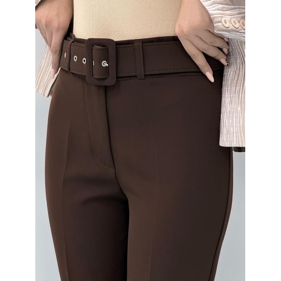 شلوار بوتکات کرپ کمربنددار شلوار بوتکات کرپ کمربنددار