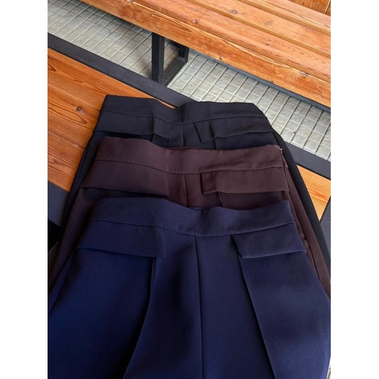 شلوار بوتکات کرپ جیب نما