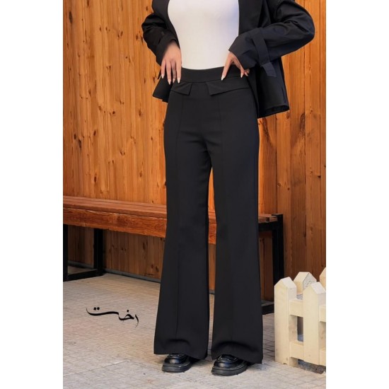 شلوار بوتکات کرپ جیب نما