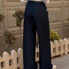 شلوار فلر بگ جین آبی لایسل شلوار فلر بگ جین آبی لایسل