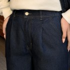 شلوار فلر بگ جین آبی لایسل شلوار فلر بگ جین آبی لایسل