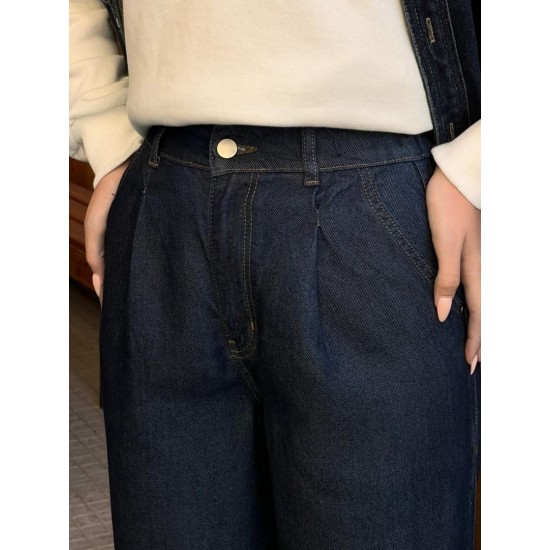 شلوار فلر بگ جین آبی لایسل شلوار فلر بگ جین آبی لایسل