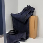 شلوار فلر بگ جین آبی لایسل شلوار فلر بگ جین آبی لایسل