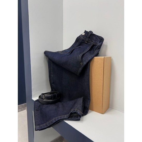 شلوار فلر بگ جین آبی لایسل شلوار فلر بگ جین آبی لایسل