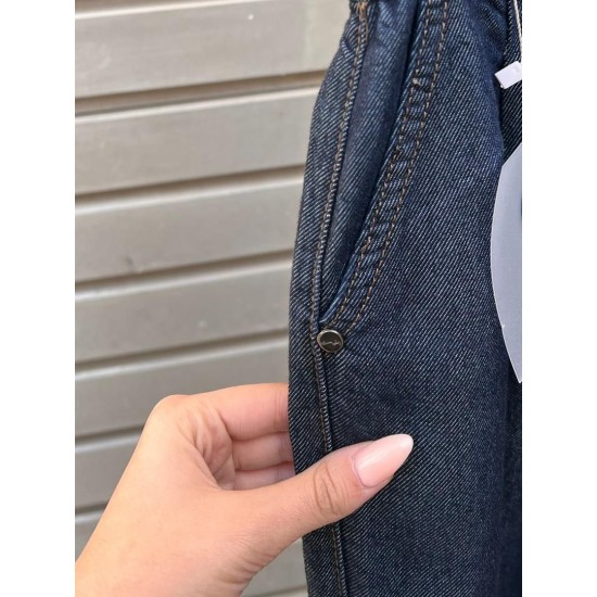 شلوار فلر بگ جین آبی لایسل شلوار فلر بگ جین آبی لایسل