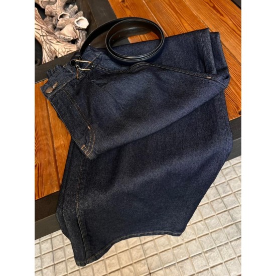 شلوار فلر بگ جین آبی لایسل شلوار فلر بگ جین آبی لایسل