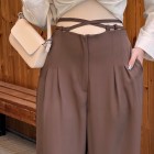 شلوار بگ حریر کمربندی