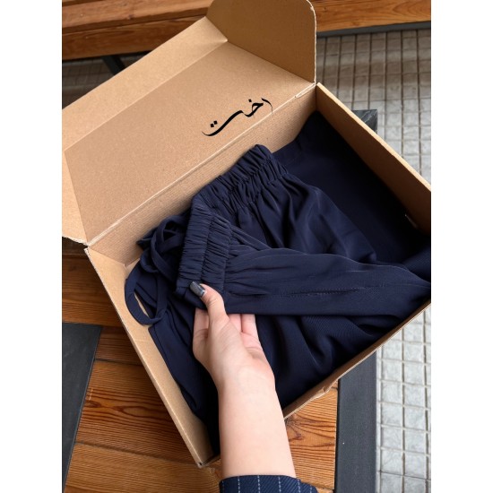 شلوار بگ حریر کمربندی