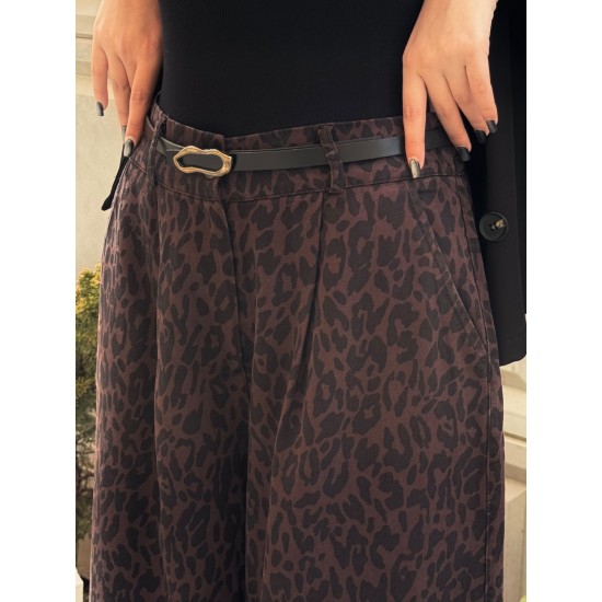 شلوار بگ سیلک پلنگی